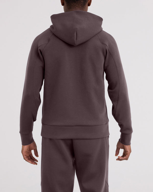 Front - Model wearing Phase Hoodie in Huckleberry