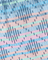 Patterned fabric with blue, pink, and green lines on a blue background