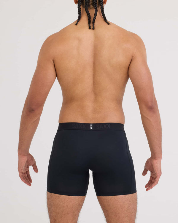Back - Model wearing Smooth Flex Light Compression Boxer Brief in Black