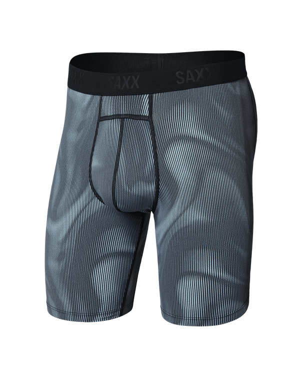 Front of Smooth Flex Light Compression Long Boxer Brief in Smoke Camo-Deep Navy