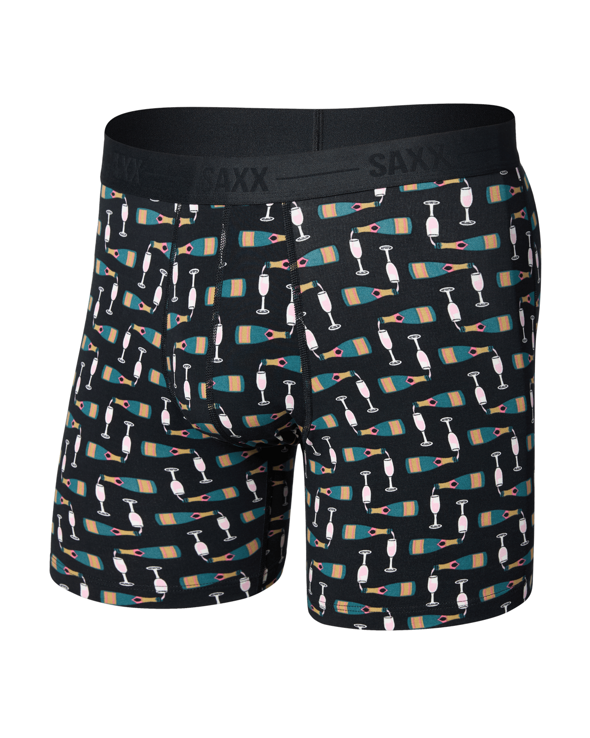 Front of Smooth Luxe Micro Modal Boxer Brief in Fizz The Season-Black
