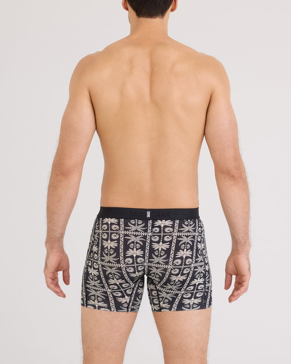 Back - Model wearing Smooth Luxe Micro Modal Boxer Brief in Tropic Royale-Black