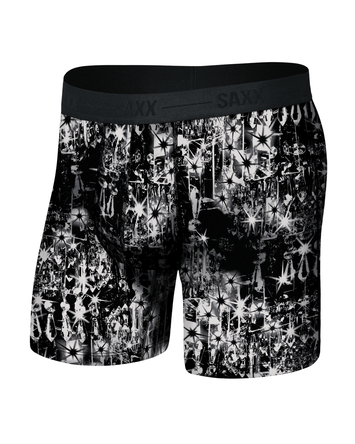 Front of Smooth Luxe Micro Modal Boxer Brief in Chandelier-Black