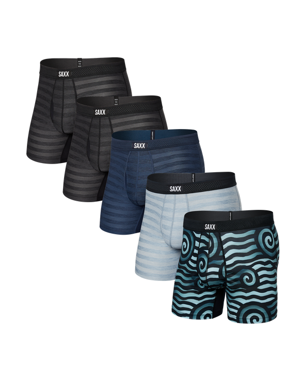 Front of DropTemp Cooling Mesh Boxer Brief (5 Pack) in Assorted Prints