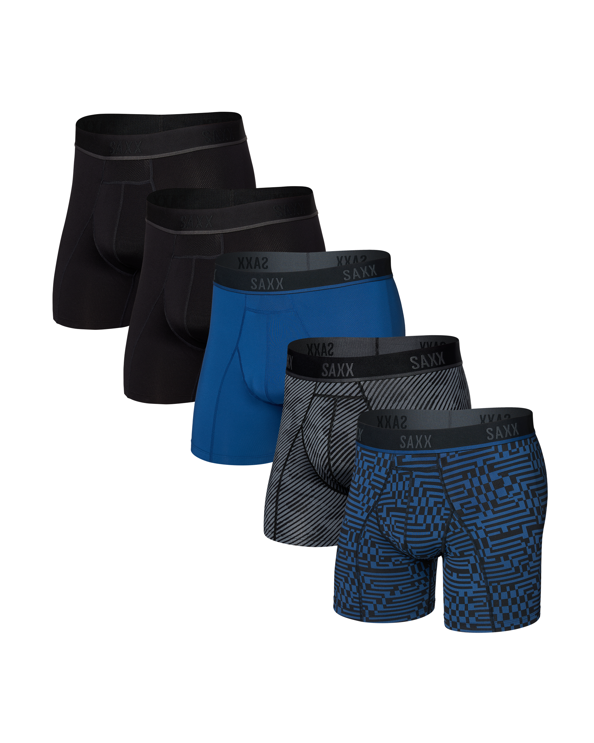 Front of Kinetic Boxer Brief 5-Pack in Assorted Prints