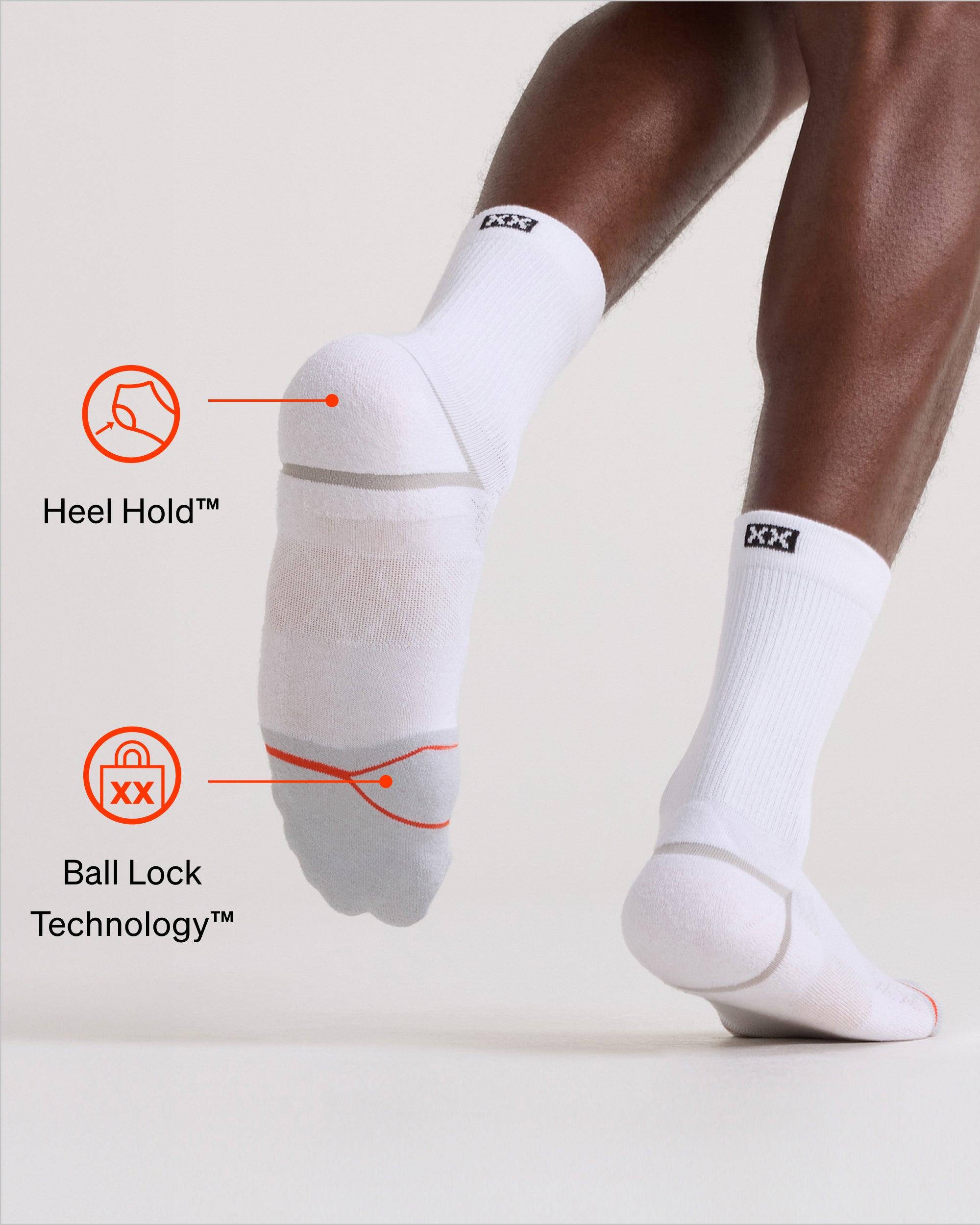 SAXX Underwear Foot Hold Mid-Weight Crew Sock technology graphic
