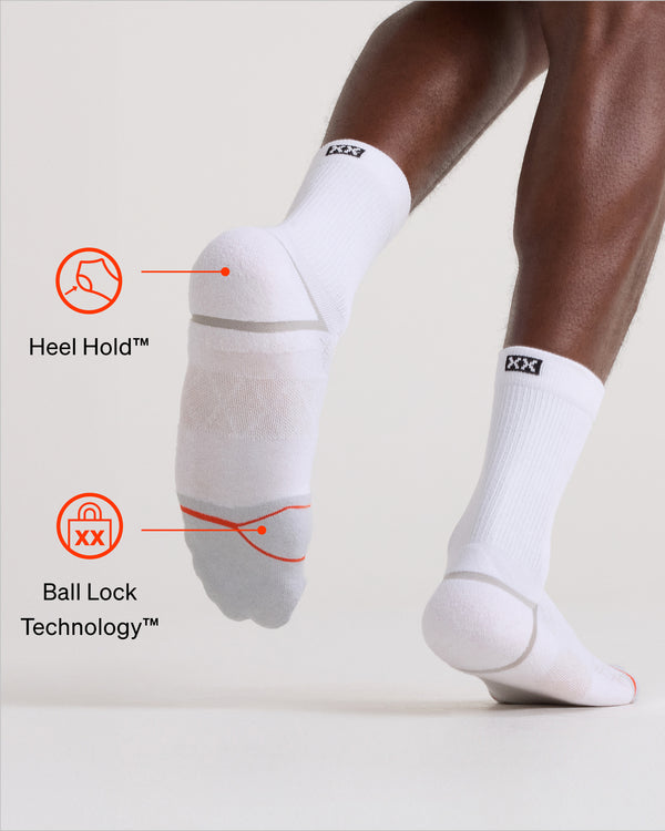 SAXX Underwear Foot Hold Mid-Weight Crew Sock technology graphic

