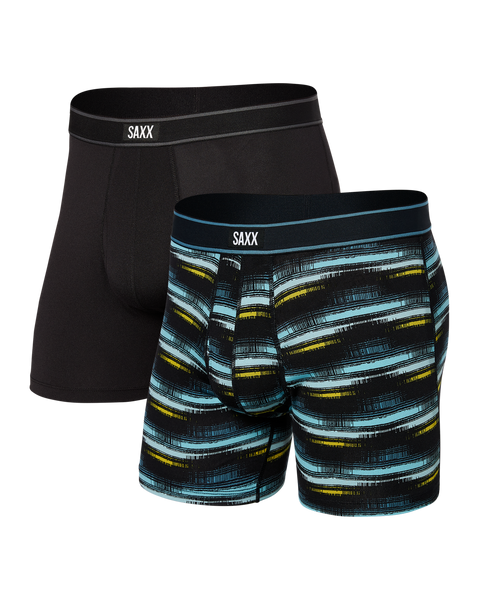 Daytripper Comfort Stretch Boxer Brief - Broadcast Stripe - Black