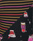Fabric with cocktail-themed pattern on a black background