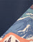 Fabric with mountain design and navy background