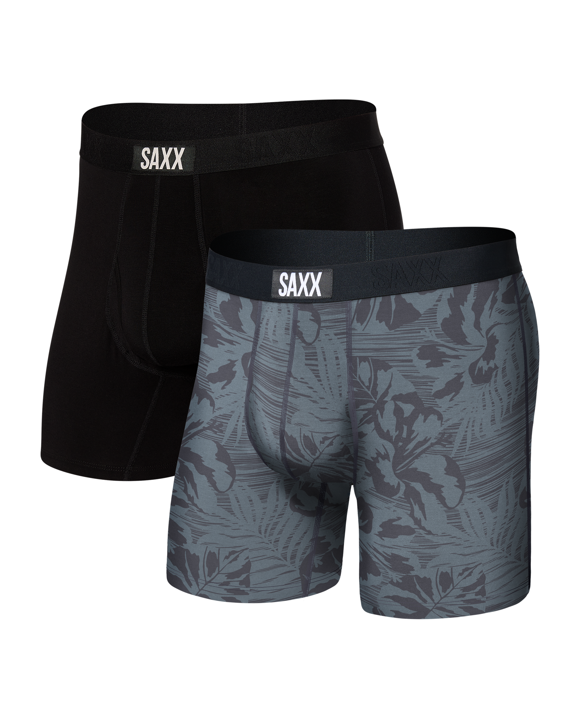 Front of Ultra Super Soft Boxer Brief 2 Pack in Jungle Haze/Black