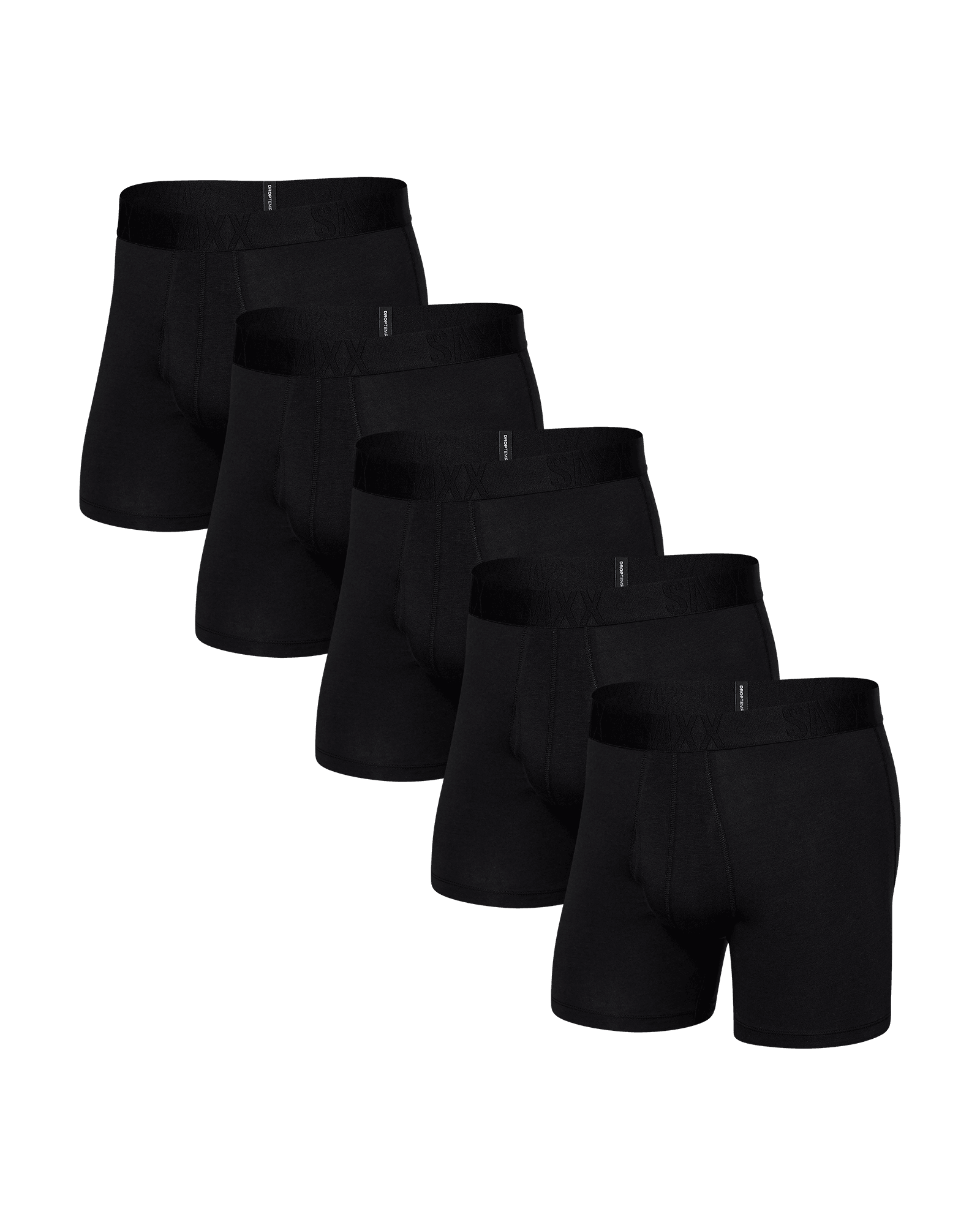 Front of DropTemp Cooling Cotton (5 Pack) Boxer Brief in Black