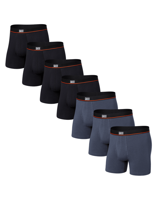 Front of Non-Stop Stretch Cotton Boxer Brief in Deep Navy/Black