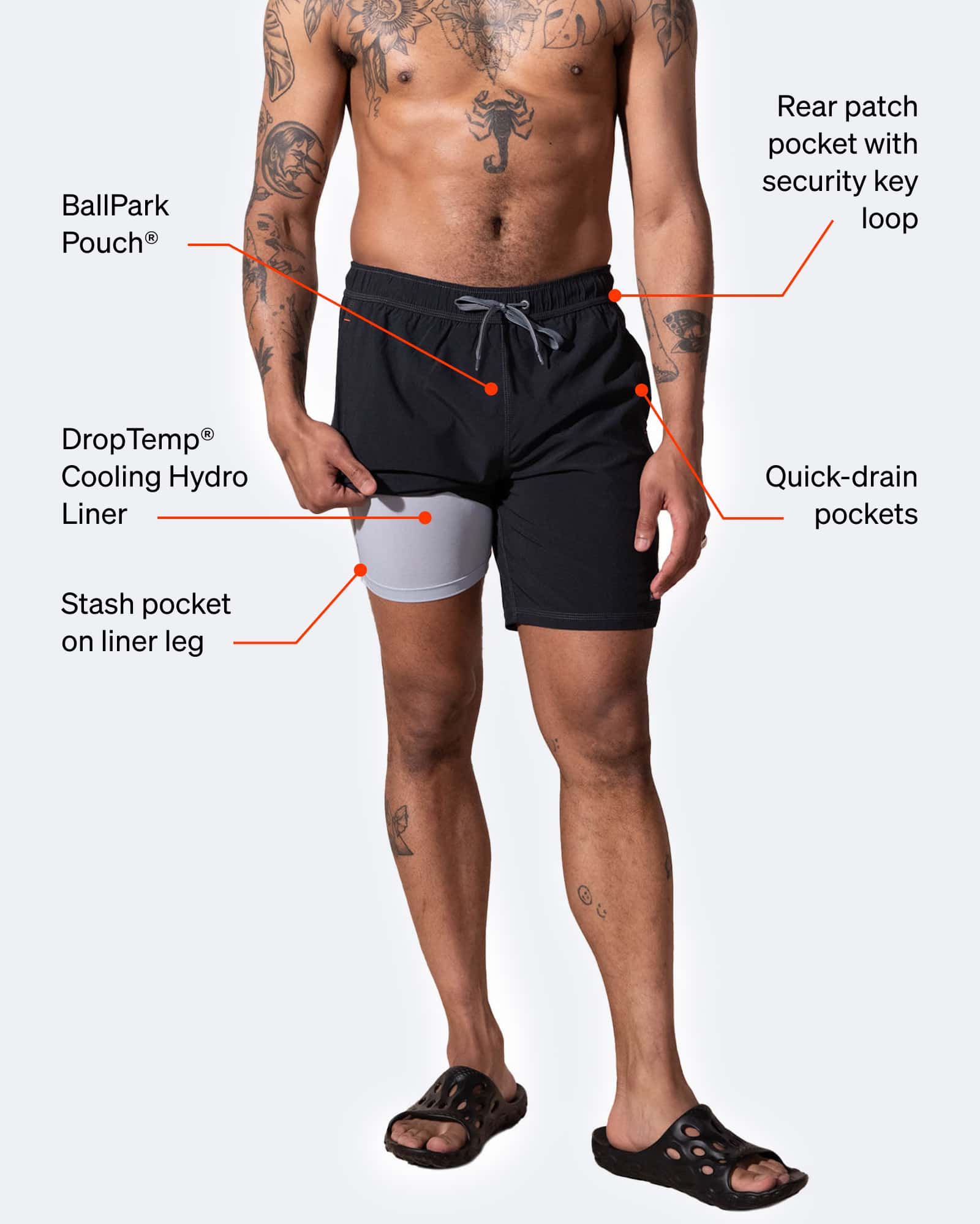 Oh Buoy 2N1 Long Swim Volley Short Pineapple Strata Multi SAXX Underwear