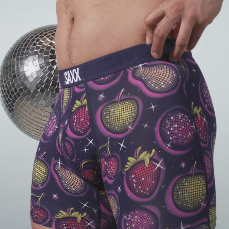 Video of a man wearing boxer briefs in a print by artist Kyle Letendre in support of SAGE