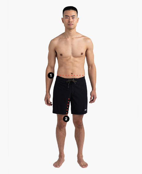 Swim shorts how to measure waistband and inseam