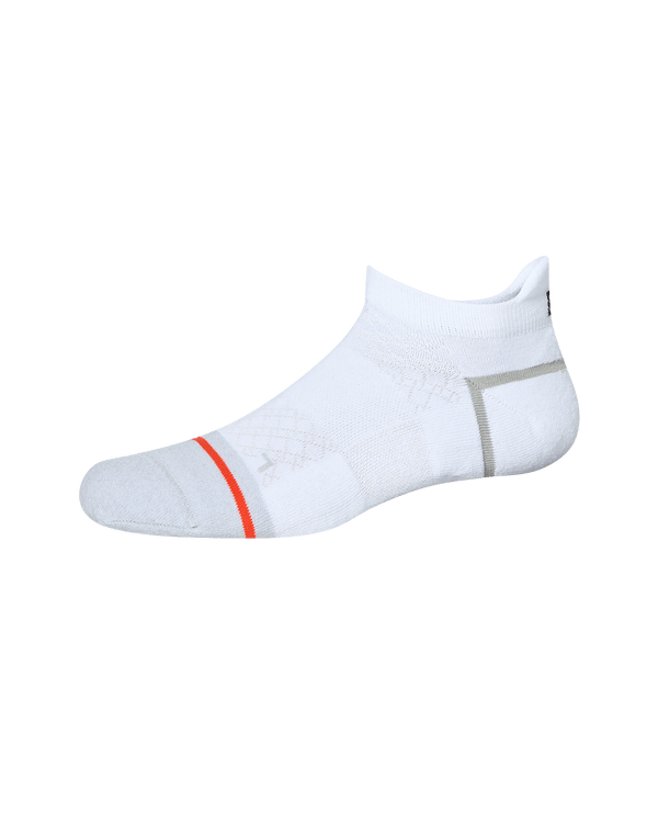 Front of  Foot Hold Mid-Weight Low Show Sock in White