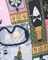 Patterned fabric with ice-themed design including goggles, champagne bottles, and text 'Watch for Ice'.