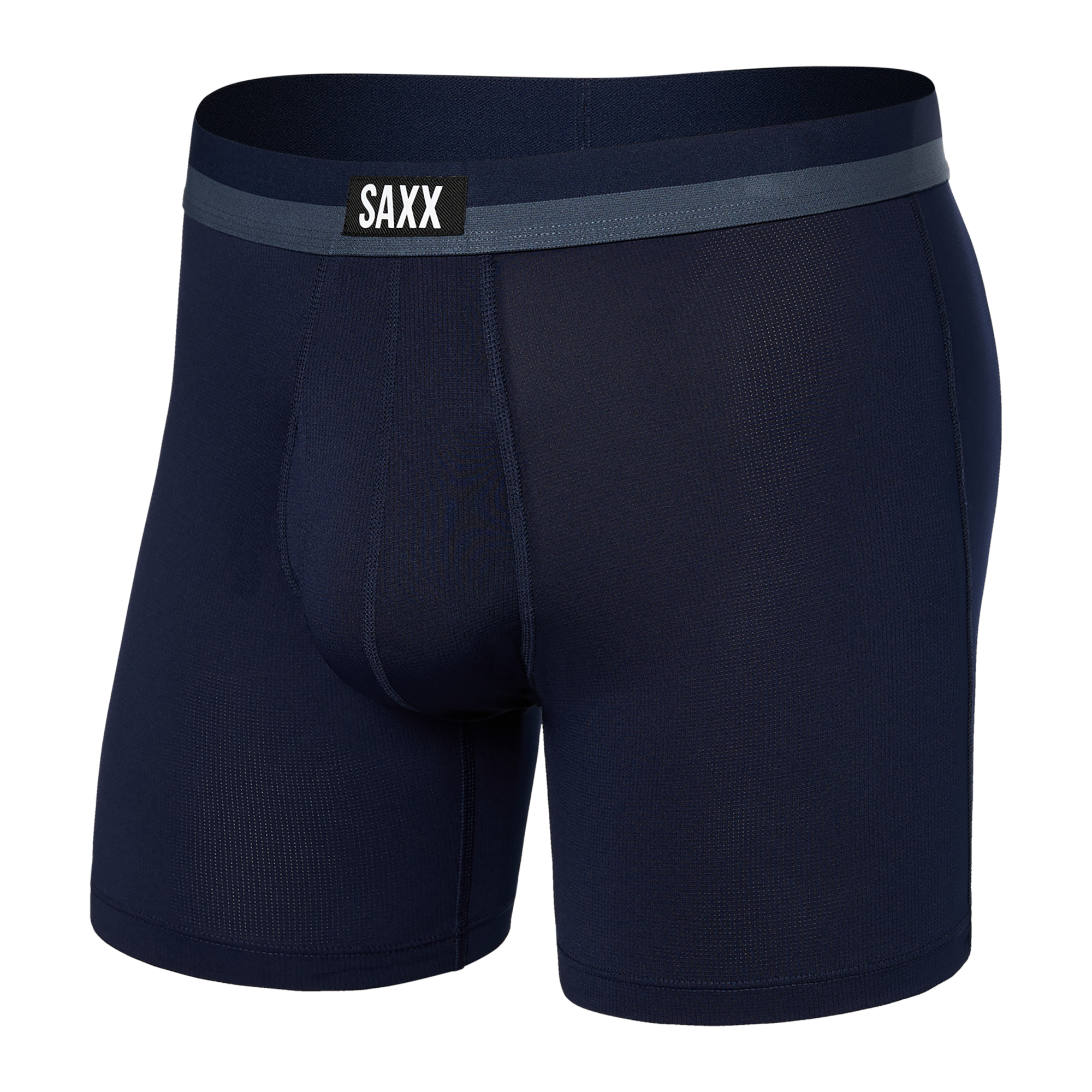 Front of Sport Mesh Boxer Brief Fly in Maritime