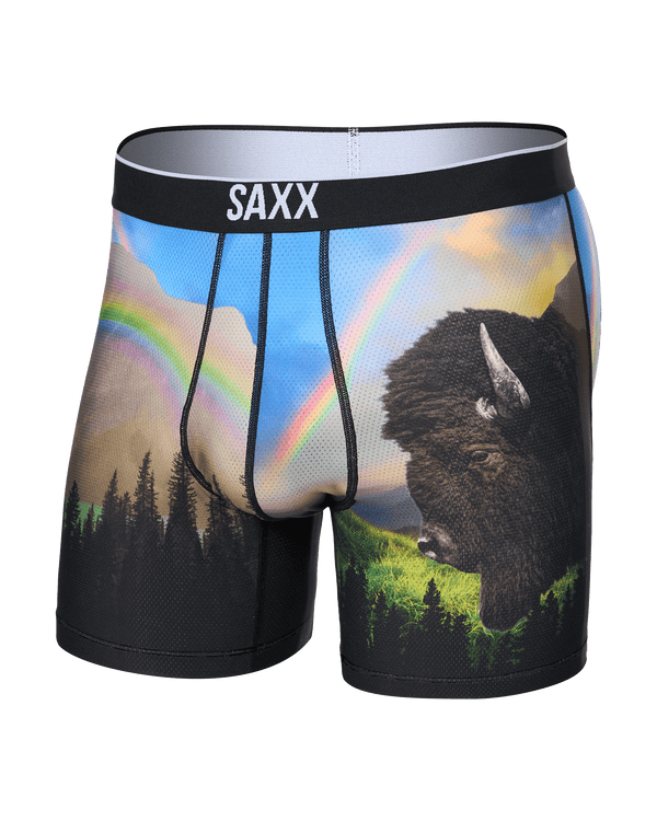 Front of Volt Breathable Mesh Boxer Brief in Olympic Scale-Multi
