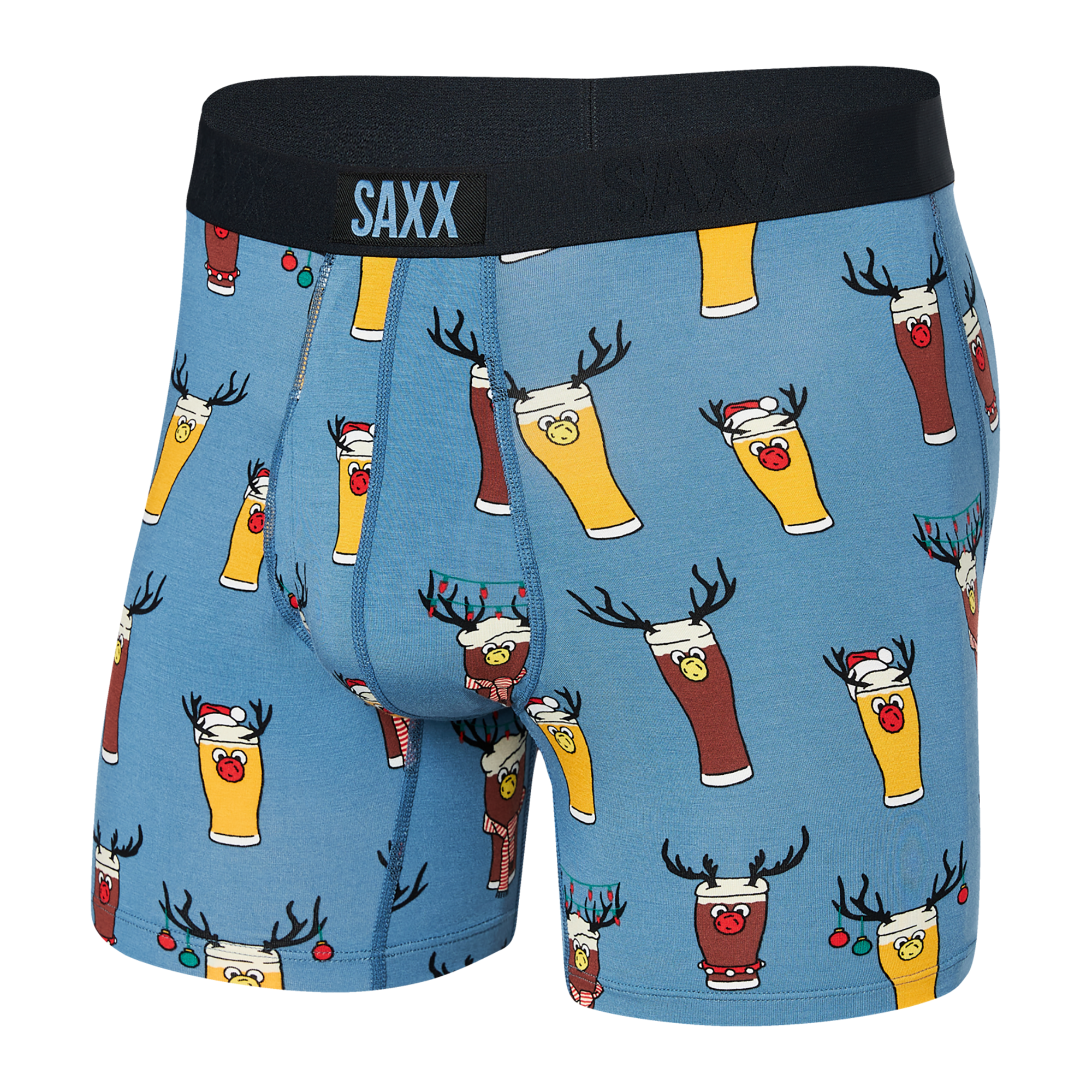 Front of Ultra Super Soft Boxer Brief Fly in Brewdolph- Slate