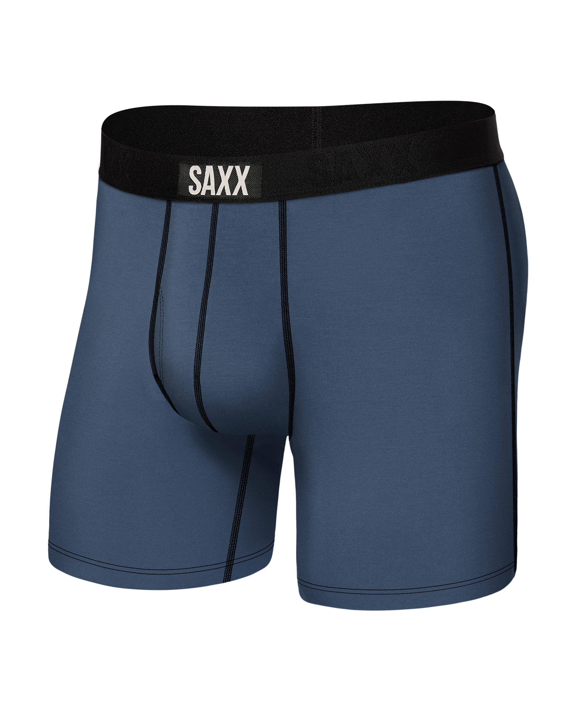 Front of Ultra Super Soft Boxer Brief Fly in Dark Denim