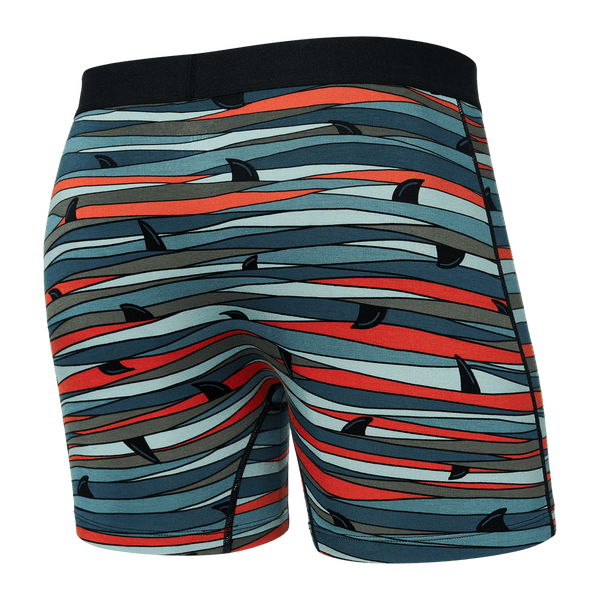 Back of Ultra Boxer Brief in Fins- Blue Multi
