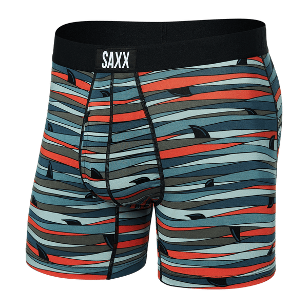Front of Ultra Boxer Brief in Fins- Blue Multi