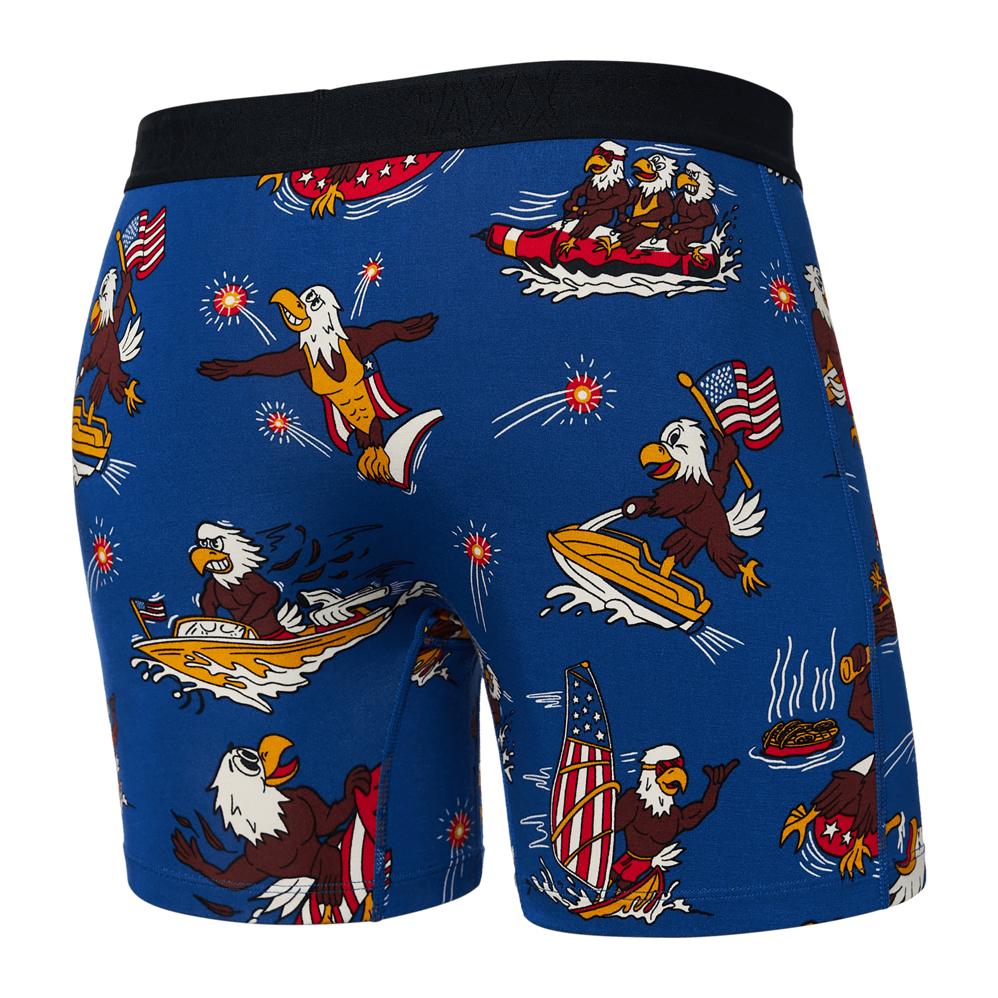 Back of Ultra Boxer Brief in Super Eagle- Sapphire