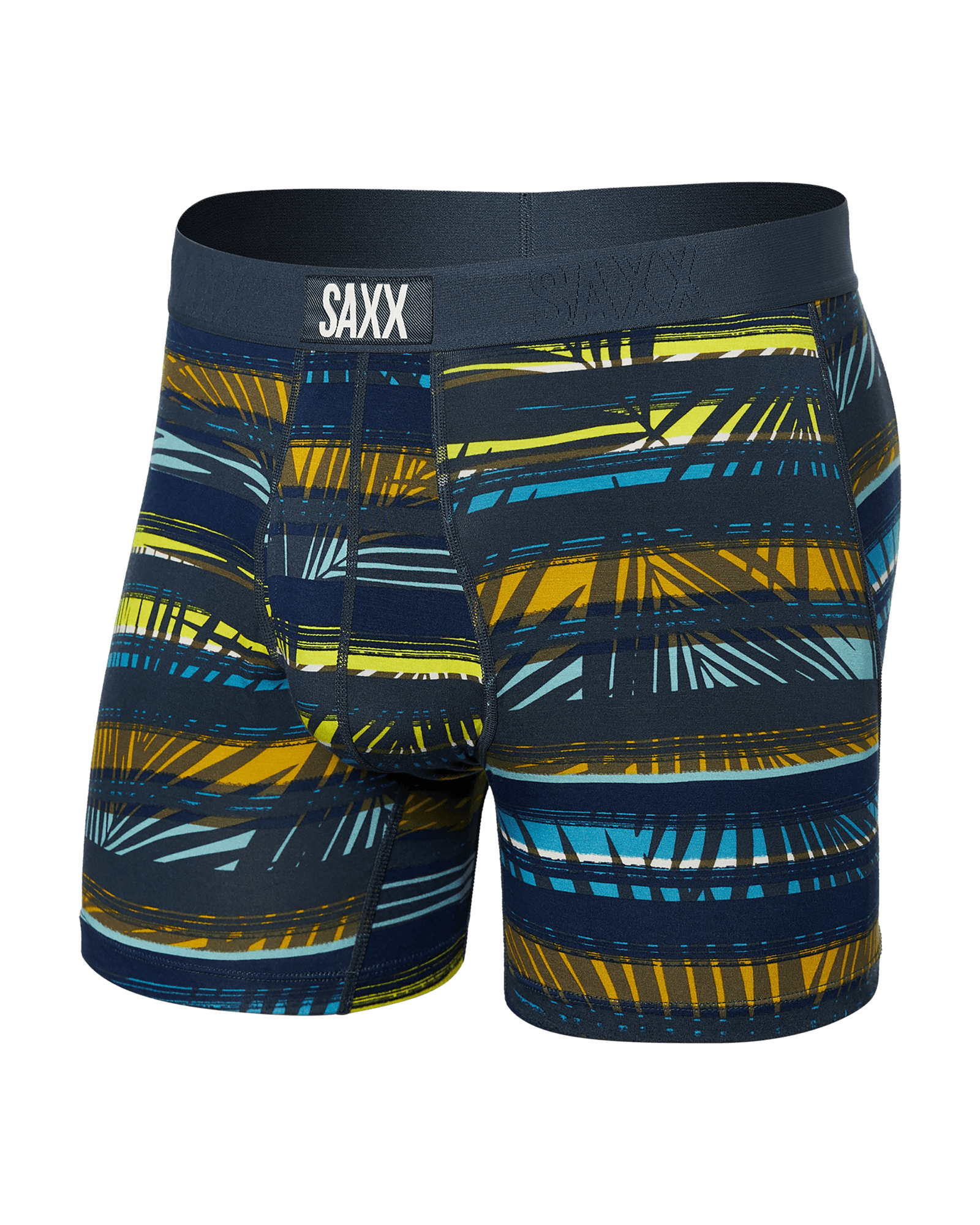 Front of Ultra Super Soft Boxer Brief in Shade Stripe-Blue Multi