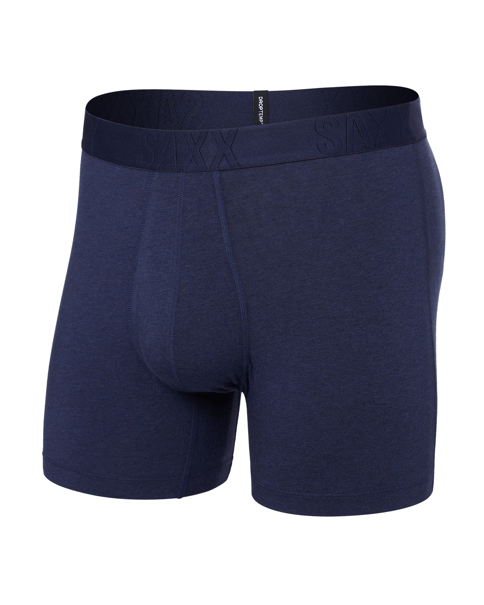 Front of Droptemp® Cooling Cotton Boxer Brief in Astro Blue Heather
