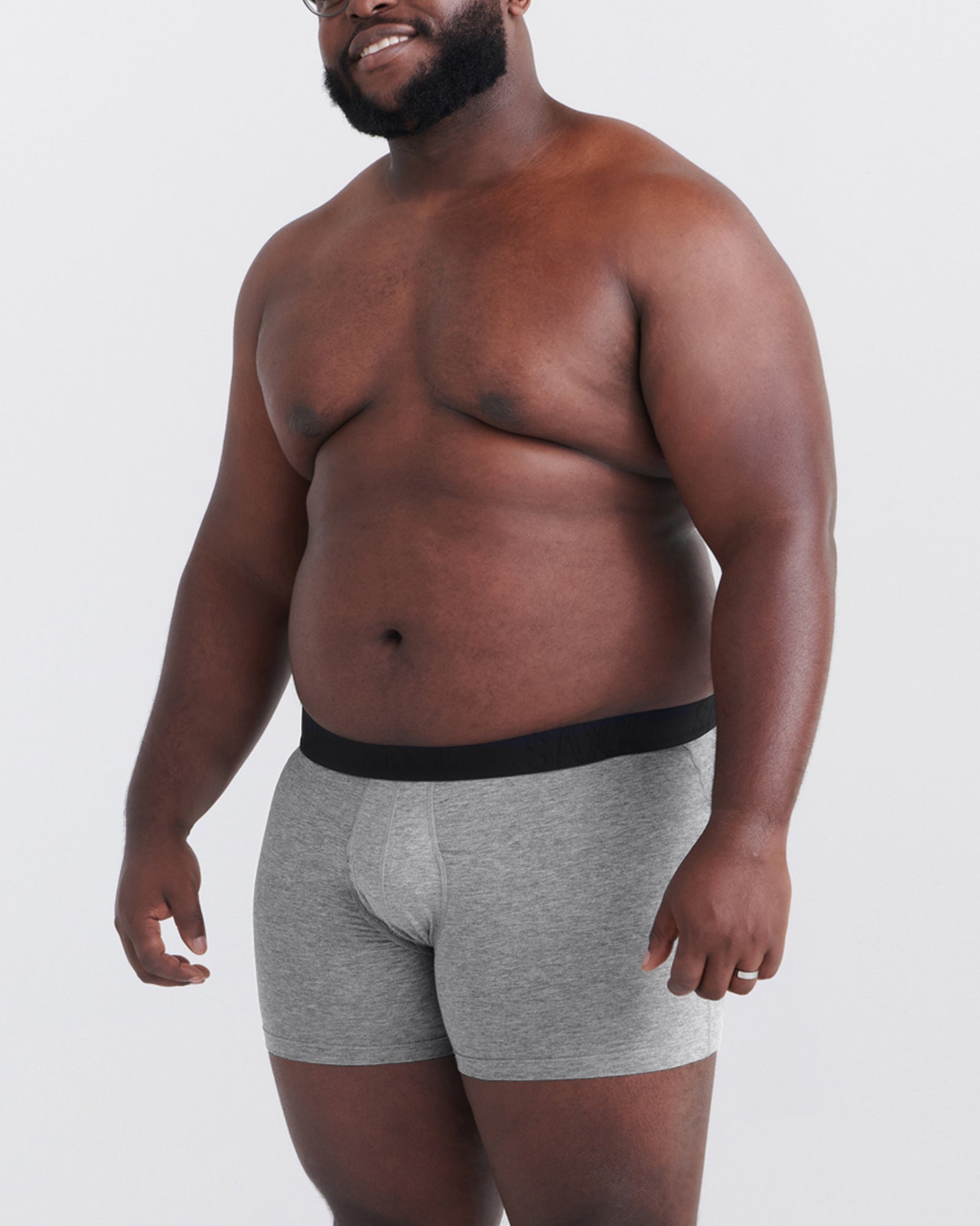 DropTemp® Cooling Cotton Boxer Brief - Dark Grey Heather/Dark Ink