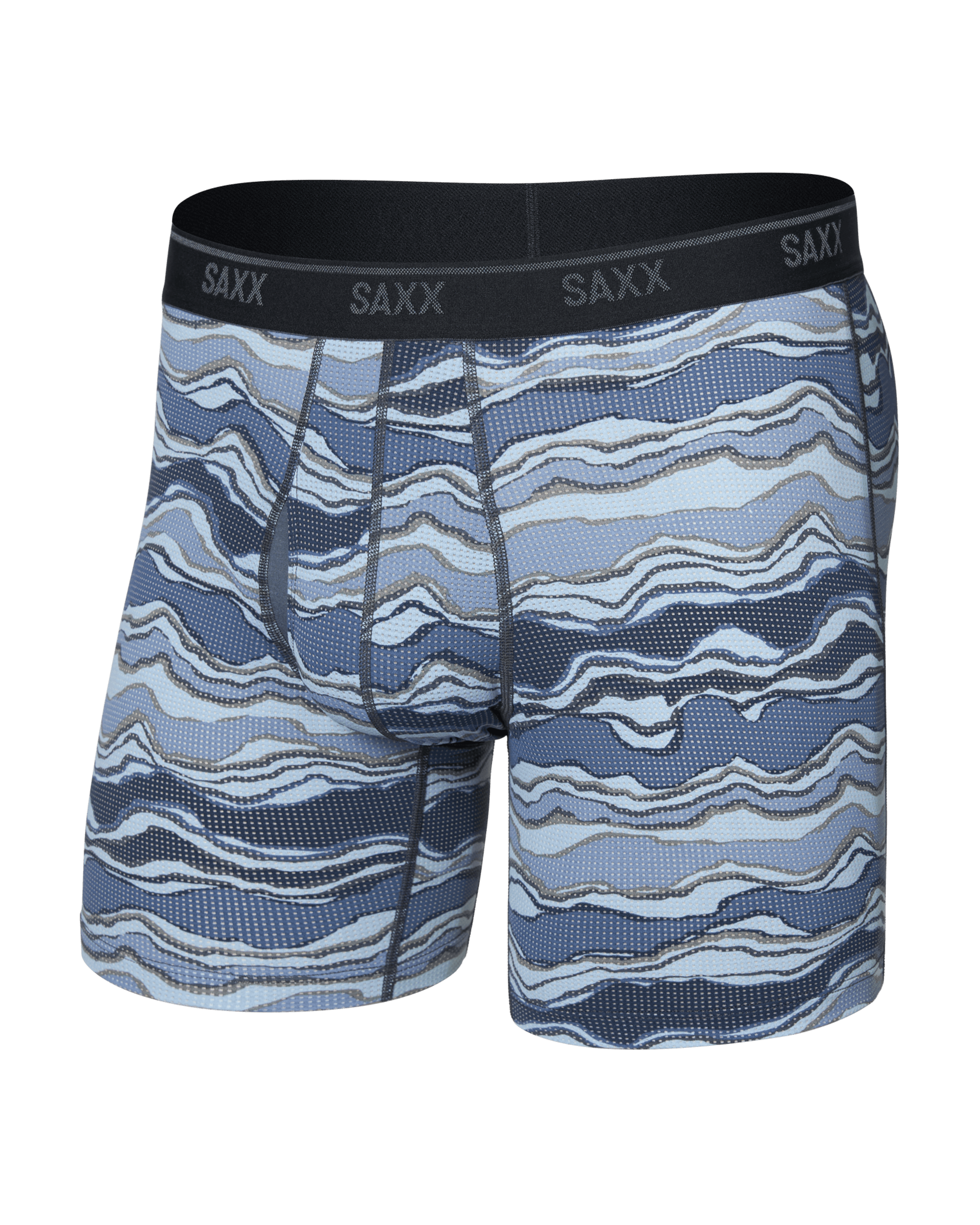 Front of  Quest Quick-Dry Mesh Boxer Brief Fly in Lazy River-Multi