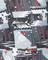 Patterned fabric with abstract shapes and colors