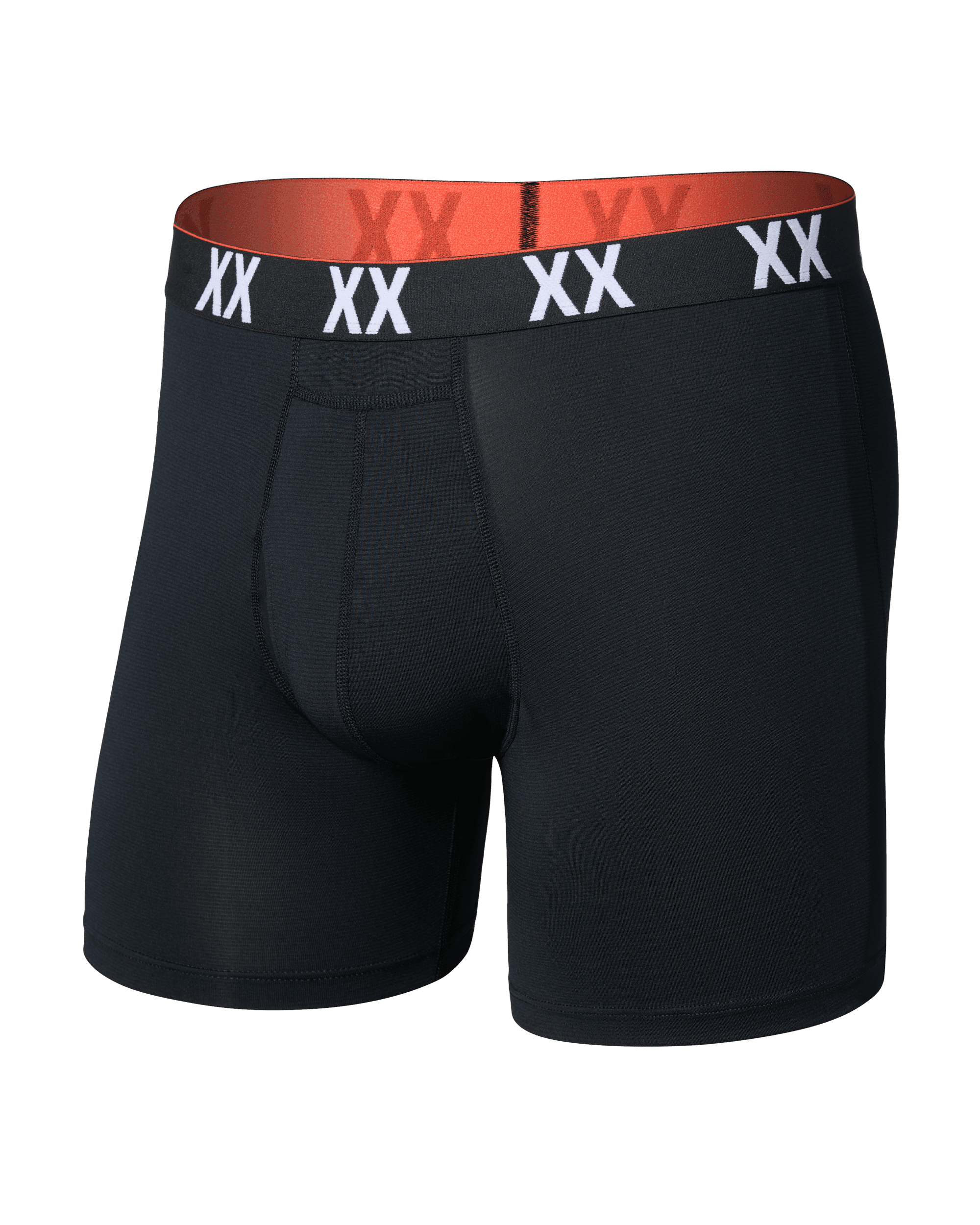 Front of Multi-Sport Mesh Boxer Brief in Black/XX Waistband