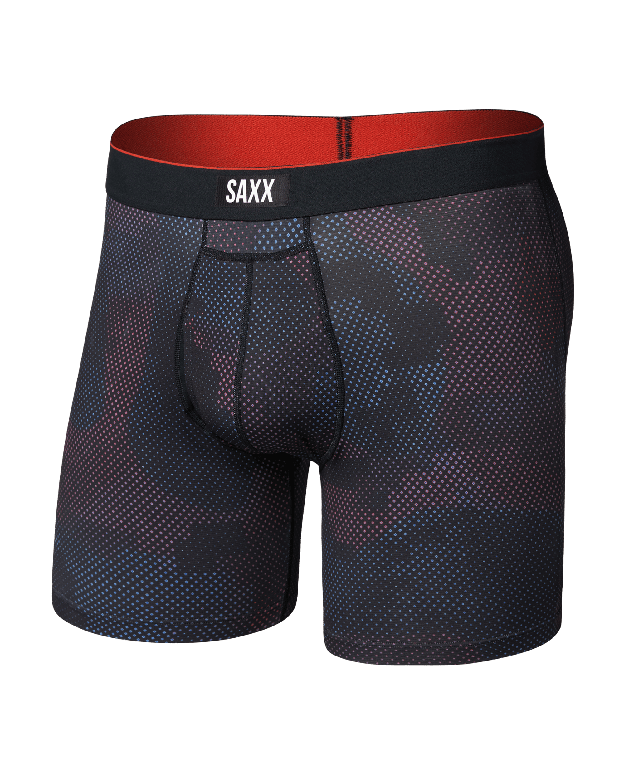 Front of Multi-Sport Mesh Boxer Brief Fly in Digi Camo-Black