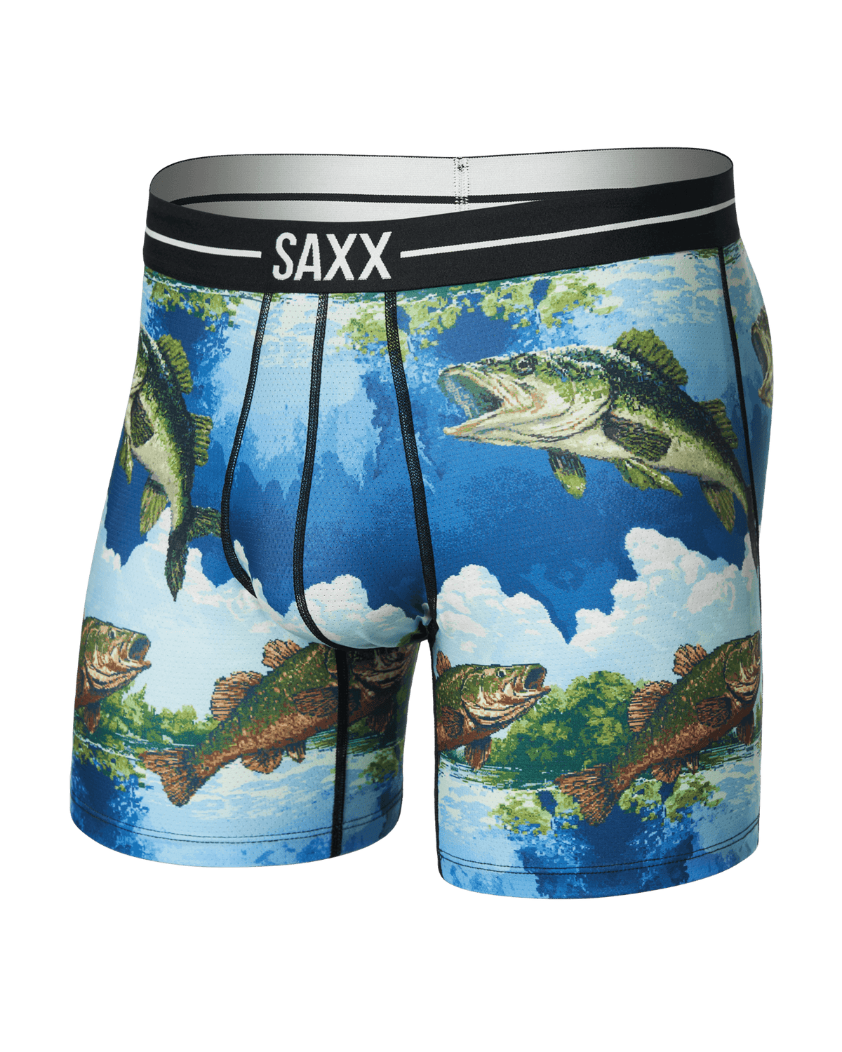 Volt Breathable Mesh Boxer Brief - Bitmap Big Mouth-Multi | SAXX Underwear