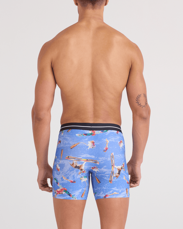 Back - Model wearing  Volt Breathable Mesh Boxer Brief in Haute Doggers-Sail Blue