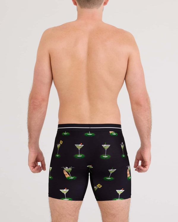 Back - Model wearing Volt Breathable Mesh Boxer Brief in My Handicap-Black