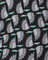 Pattern of stylized birds with black, gray, and teal colors on a black background.