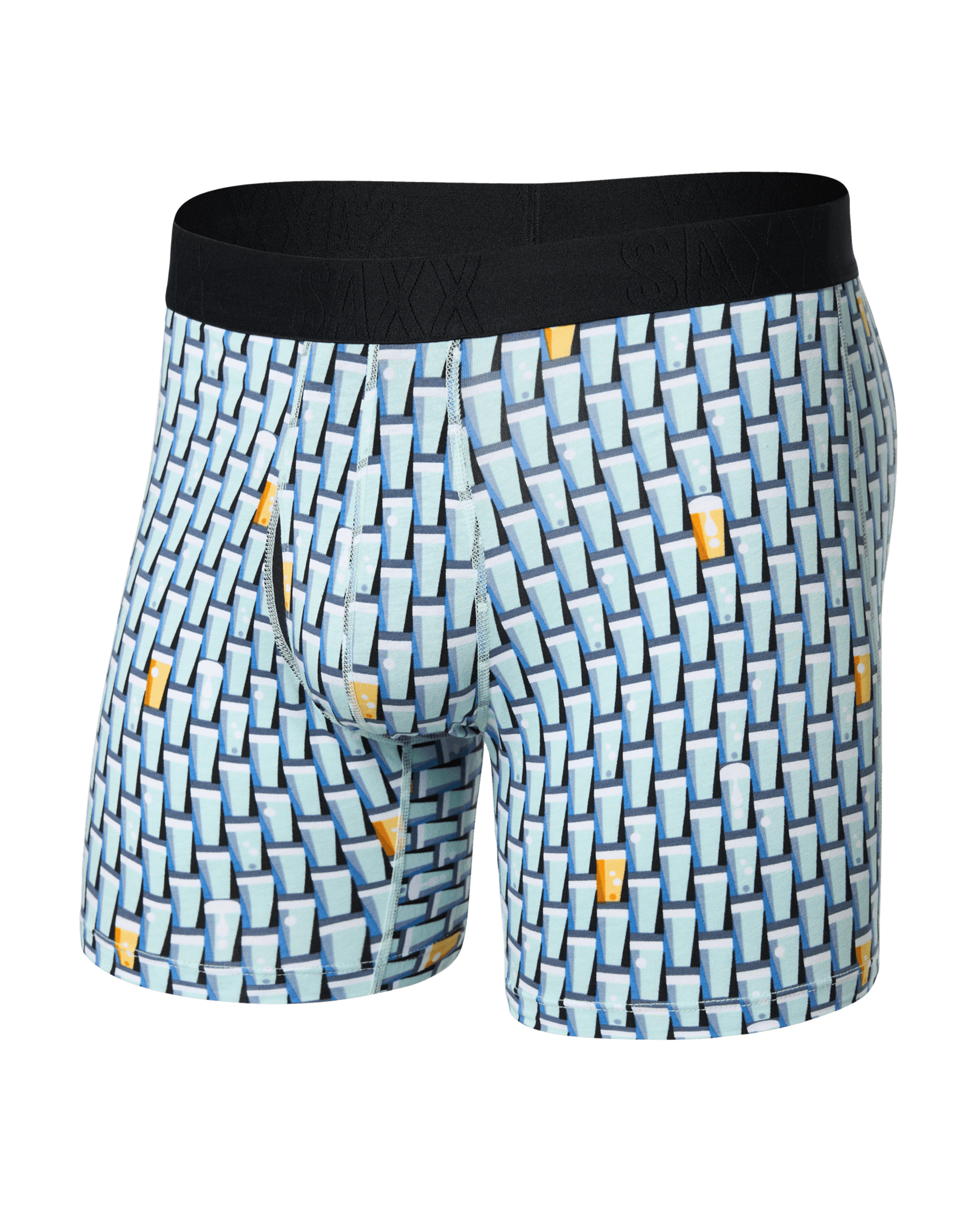 Front of DropTemp Cooling Cotton Boxer Brief in Grab A Beer-Multi