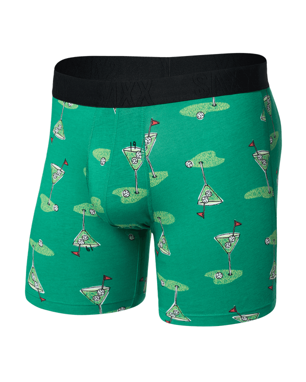 Front of Droptemp Cooling Cotton Boxer Brief Fly in Golf Martini-Lush Meadow