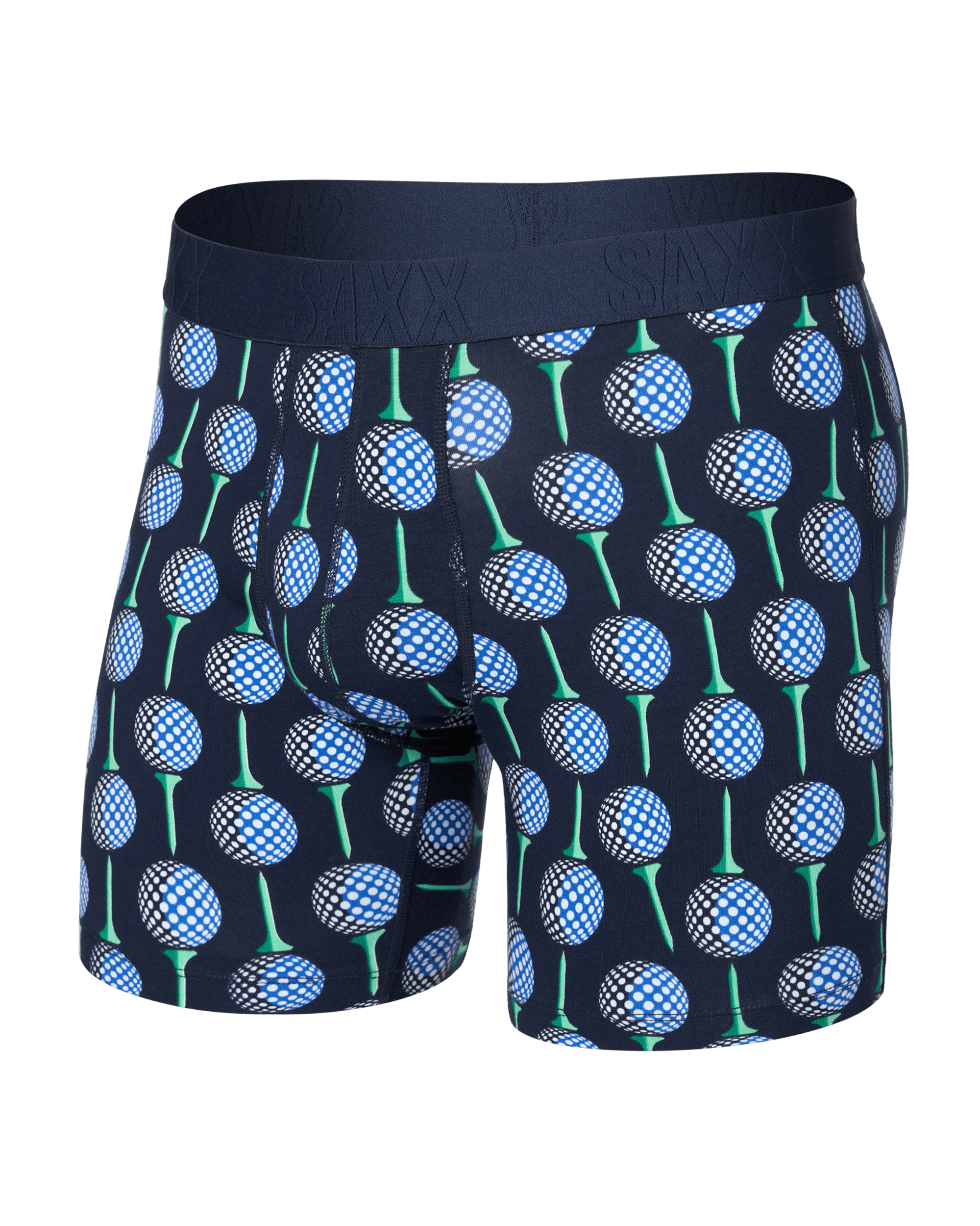 Front of  DropTemp Cooling Cotton Boxer Brief Fly in Have A Ball-Maritime