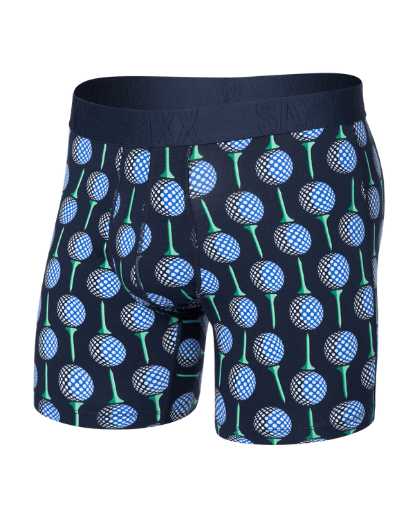 Front of  DropTemp Cooling Cotton Boxer Brief Fly in Have A Ball-Maritime