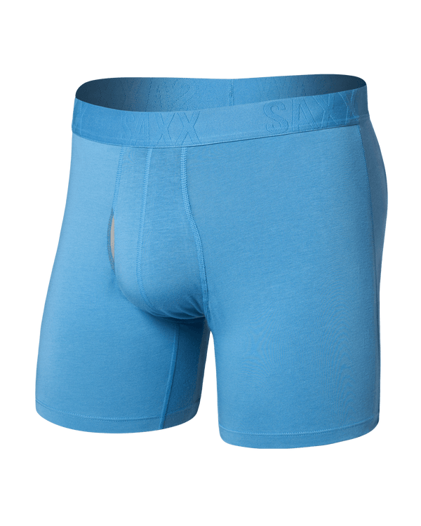 Front of Droptemp Cooling Cotton Boxer Brief Fly in Parisian Blue