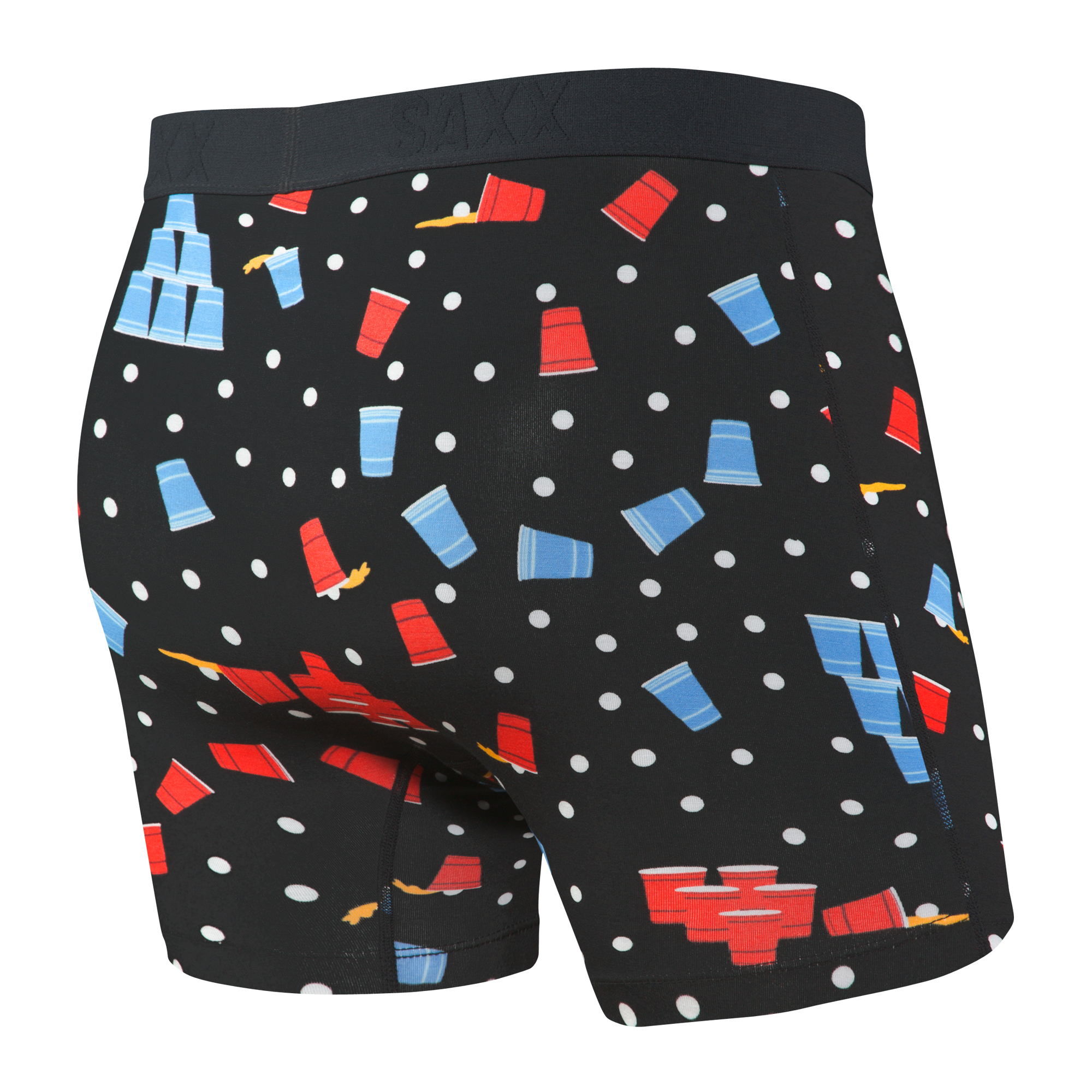 Back of Vibe Boxer Brief in Black Beer Champs