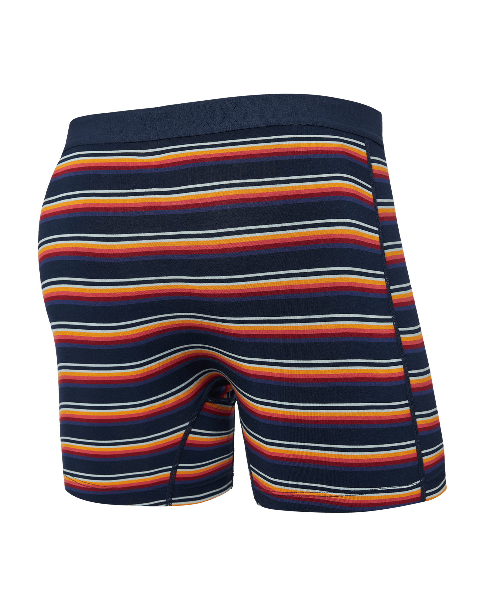 Back of Vibe Super Soft Boxer Brief in Field Stripe-Navy