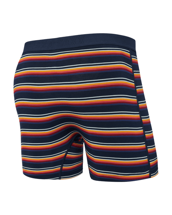 Back of Vibe Super Soft Boxer Brief in Field Stripe-Navy