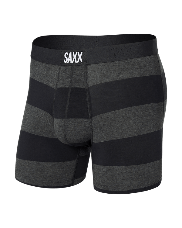 Front of Vibe Super Soft Boxer Brief in Graphite Ombre Rugby