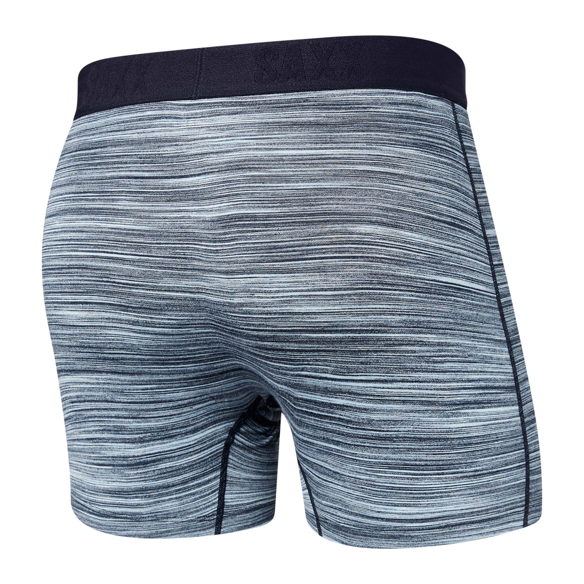 Back of Vibe Super Soft Boxer Brief in Spacedye Heather- Blue